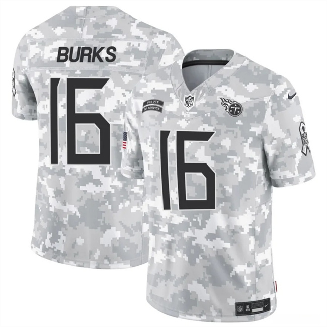 Men's Tennessee Titans #16 Treylon Burks Arctic Camo 2024 F.U.S.E. Salute to Service Limited Football Stitched Jersey